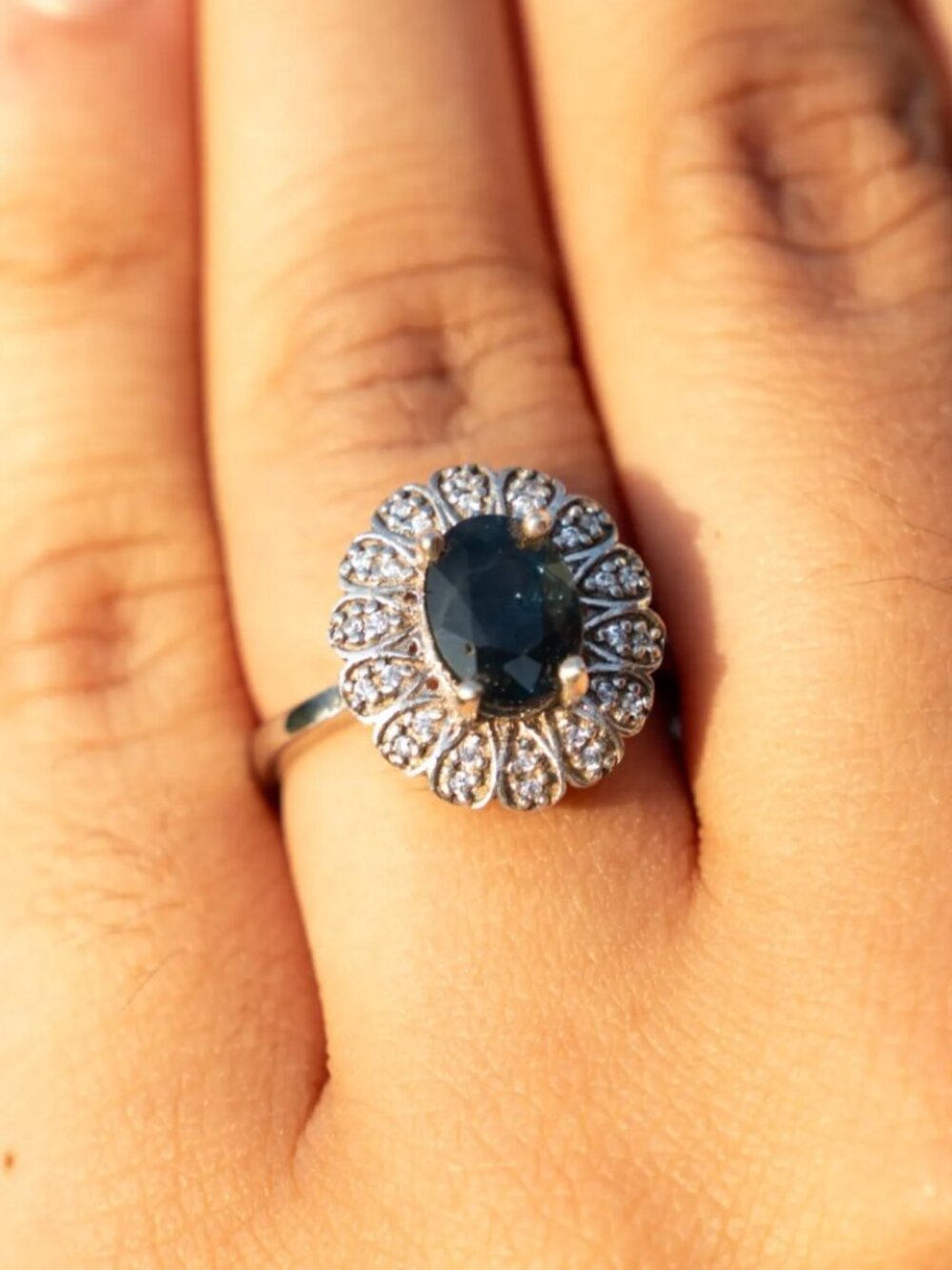 Natural Ceylon Blue Sapphire (Neelam) Ring Size 8 Zodiac Capricorn Aquarius